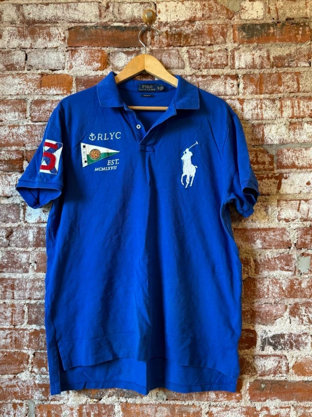 Polo by Ralph Lauren Royal Blue Embroidered Polo with Nautical Patches